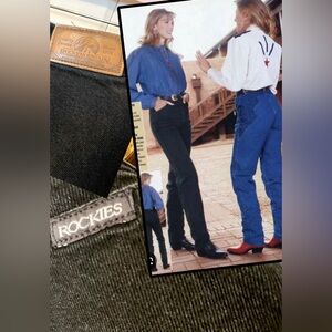 #24 Vintage Rocky Mountain Bareback Rodeo Rider Cowgirl  Black Denim Jeans